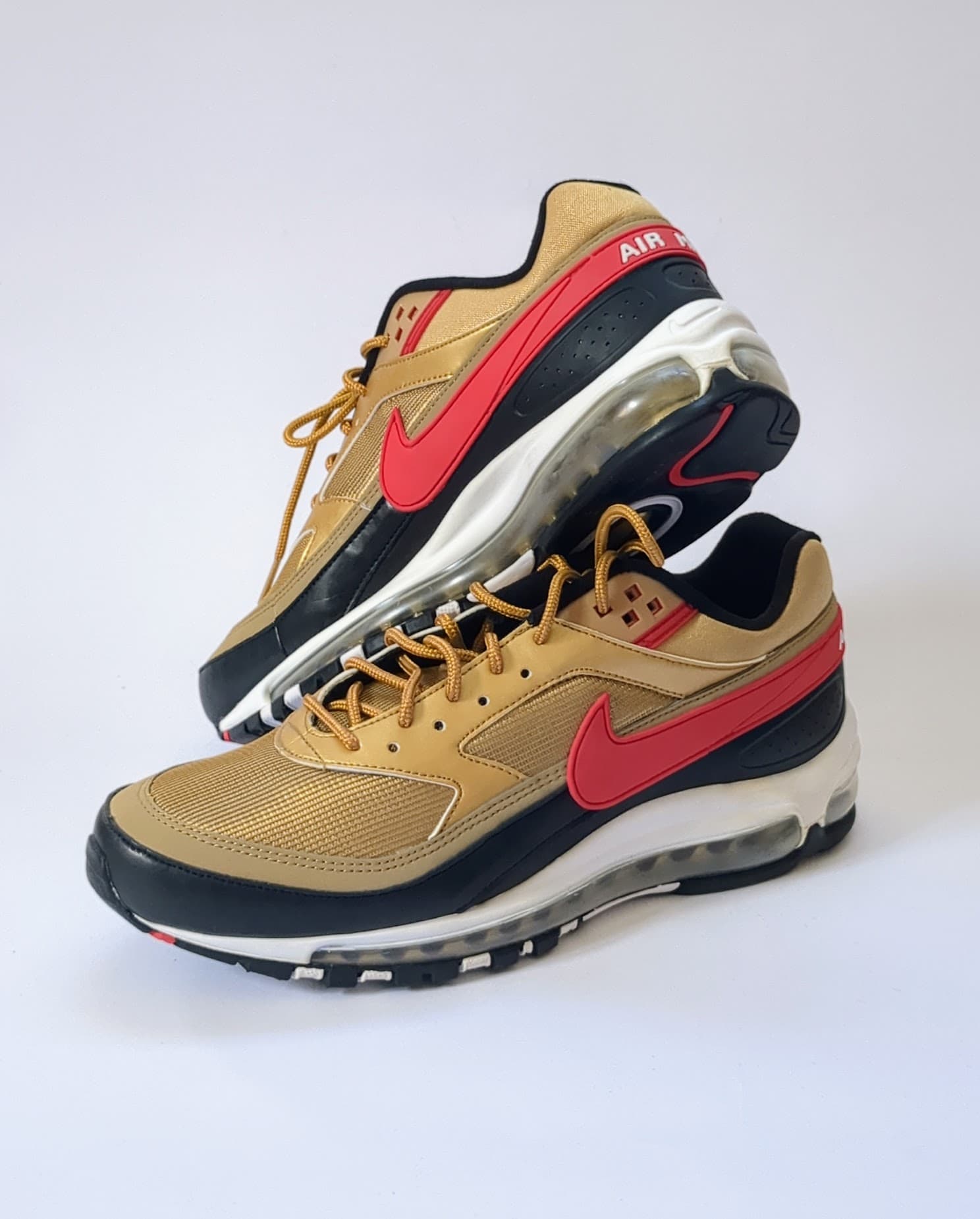 Metallic Gold University Red Black